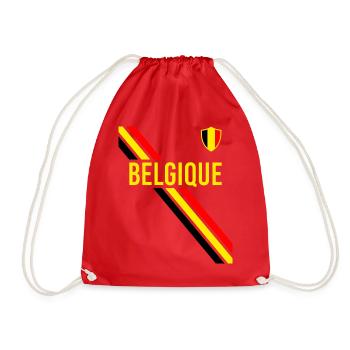 Football flag flag Belgique Belgium Belgium - Drawstring Bag - red - Front