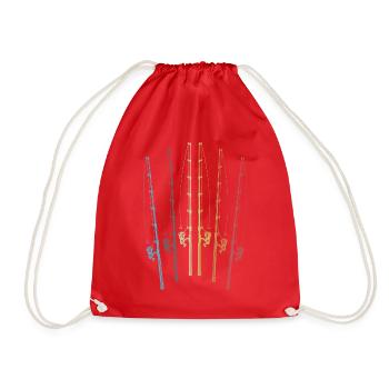 Pêche Rétro pêche canne canne pêche vintage pêche - Sac de sport léger - rouge - Devant