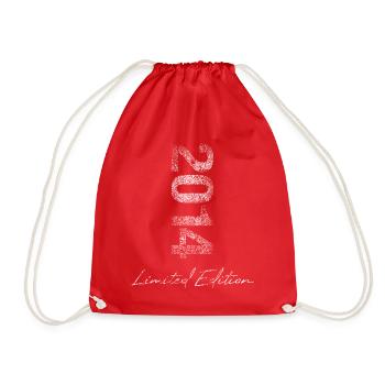 Geburtstag 2014 Limited Edition Geschenk Used Cool - Turnbeutel - Rot - Vorne
