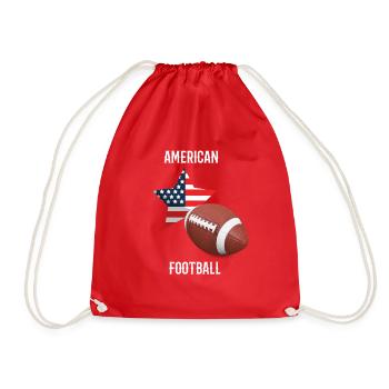 American Football USA Sport Geschenkidee Amerika - Turnbeutel - Rot - Vorne