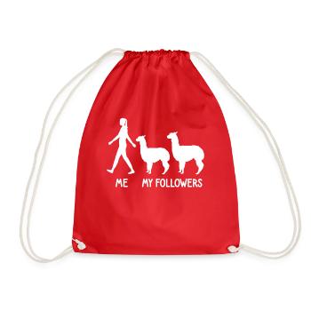 I Mean Followers Alpaca Lover Lama Lover - Drawstring Bag - red - Front