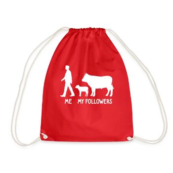 I Mes followers Éleveur de vaches Éleveur Vaches Agriculteur - Sac de sport léger - rouge - Devant