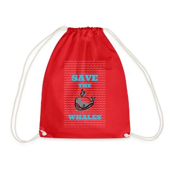 Save the Whales - Turnbeutel - Rot - Vorne