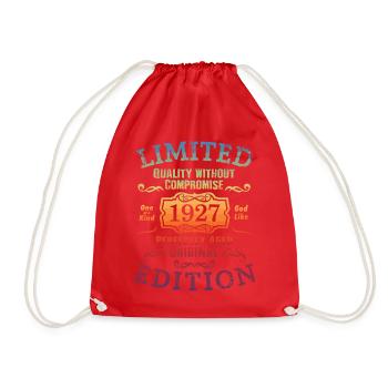 Geburtstag 1927 Limited Edition Geschenk Used Cool - Turnbeutel - Rot - Vorne