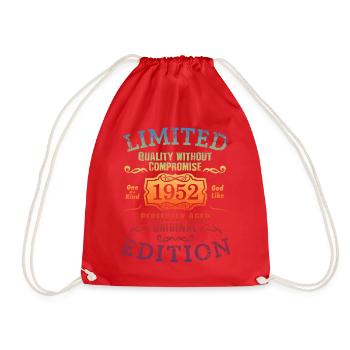 Birthday 1952 Limited Edition Gift Used Cool - Drawstring Bag - red - Front