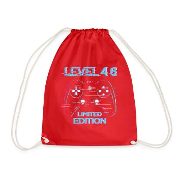 Birthday Level 46 Gaming Limited Edition Gamer - Drawstring Bag - red - Front