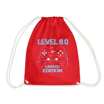 Birthday Level 80 Gaming Limited Edition Gamer - Drawstring Bag - red - Front