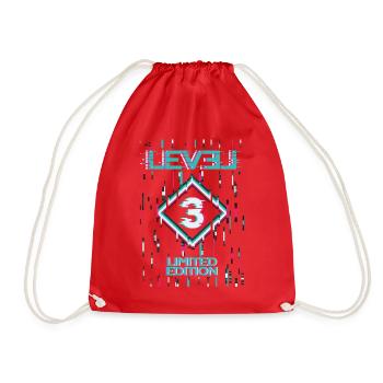 Birthday Level 3 Gaming Limited Edition Gamer - Drawstring Bag - red - Front