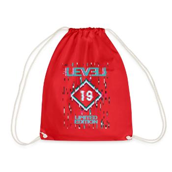 Birthday Level 19 Gaming Limited Edition Gamer - Drawstring Bag - red - Front
