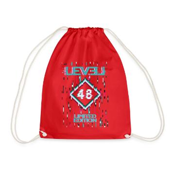 Birthday Level 48 Gaming Limited Edition Gamer - Drawstring Bag - red - Front