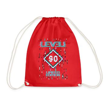 Birthday Level 90 Gaming Limited Edition Gamer - Drawstring Bag - red - Front