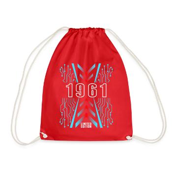 Birthday 1961 Gaming Limited Edition Gamer - Drawstring Bag - red - Front