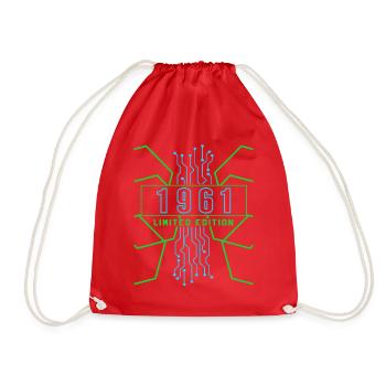 Birthday 1961 Gaming Limited Edition Gamer - Drawstring Bag - red - Front