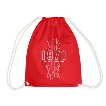 Geburtstag 1971 Gaming Limited Edition Gamer - Turnbeutel - Rot - Vorne