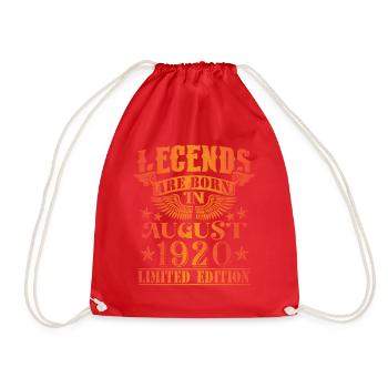 Birthday August 1920 Limited Edition Vintage - Drawstring Bag - red - Front