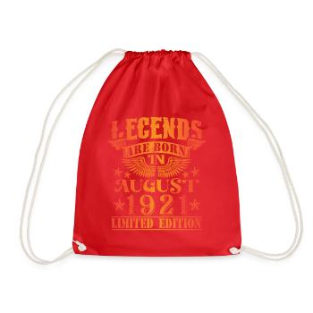 Birthday August 1921 Limited Edition Vintage - Drawstring Bag - red - Front
