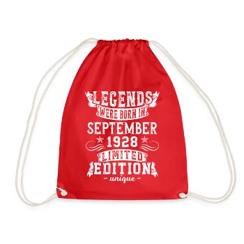 Geburtstag September 1928 Jahr Limited Edition - Turnbeutel - Rot - Vorne