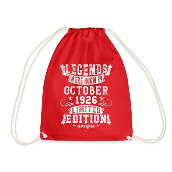 Birthday October 1926 year Limited Edition - Drawstring Bag - red - Front