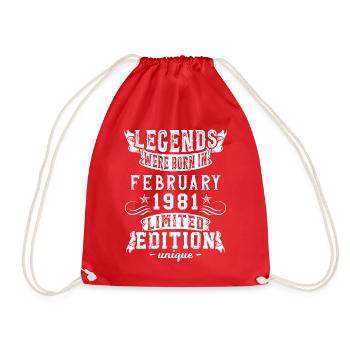 Anniversaire Février 1981 année Edition Limitée - Sac de sport léger - rouge - Devant