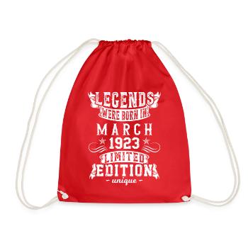 Birthday March 1923 year Limited Edition - Drawstring Bag - red - Front