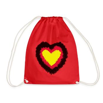 German Germany Countries Hearts Heart Gate Pride - Drawstring Bag - red - Front