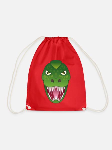 T-Rex Dinosaurier Saurier - Turnbeutel - Rot