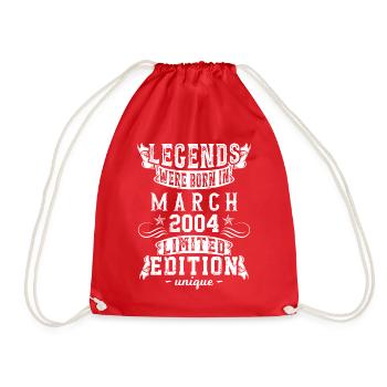 Birthday March 2004 Year Limited Edition - Drawstring Bag - red - Front