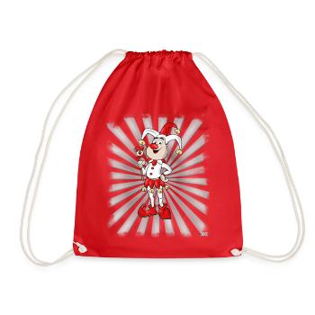 Clown in rot und weiß - Turnbeutel - Rot - Vorne