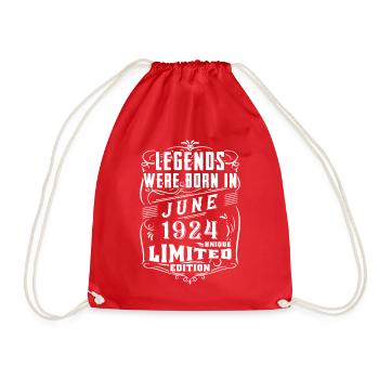 Geburtstag Juni 1924 Jahr Limited Edition - Turnbeutel - Rot - Vorne