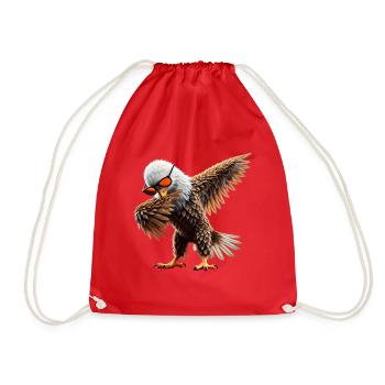 Dabbing Adler Tier Tierliebhaber Cool Motiv Dab - Turnbeutel - Rot - Vorne