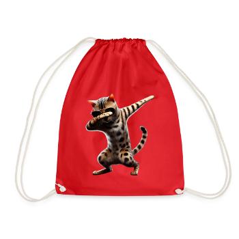 Dabbing Bengal Cat Animal Lover Dab Pets - Drawstring Bag - red - Front