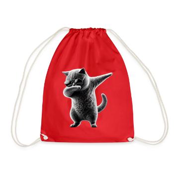 Dabbing British Shorthair Cat Dab Pets - Drawstring Bag - red - Front