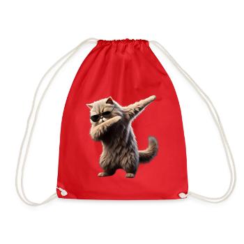 Dabbing Perser Katze Motiv Dab Coole Haustiere - Turnbeutel - Rot - Vorne