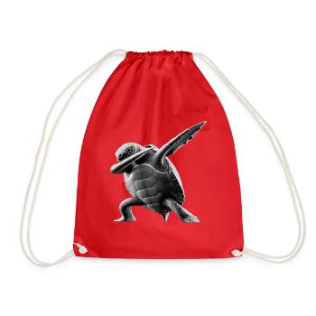 Drôle Dabbing Tortue de mer Amoureux des animaux - Sac de sport léger - rouge - Devant