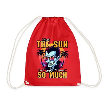 I Love The Sun Not So Much Vampire Tropical Sunset - Drawstring Bag - red - Front