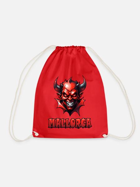 Mallorca mit Red Devil - Turnbeutel - Rot