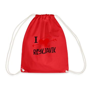 I Love Reykjavik Herz und Pfeil Stadt Liebe - Sac de sport léger - rouge - Devant