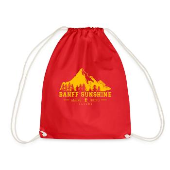 Banff Sunshine Ski Resort Rocky Mountains Souvenir - Drawstring Bag - red - Front