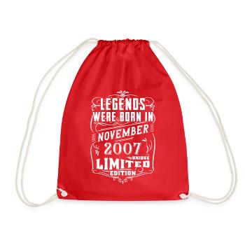 Birthday November 2007 Limited Edition Legend - Drawstring Bag - red - Front