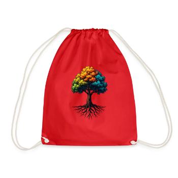 Vibrant Tree of Life Roots - Drawstring Bag - red - Front
