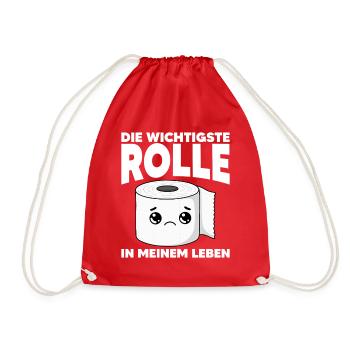 Klopapier Toilettenpapier Lustiger Spruch Humor - Turnbeutel - Rot - Vorne