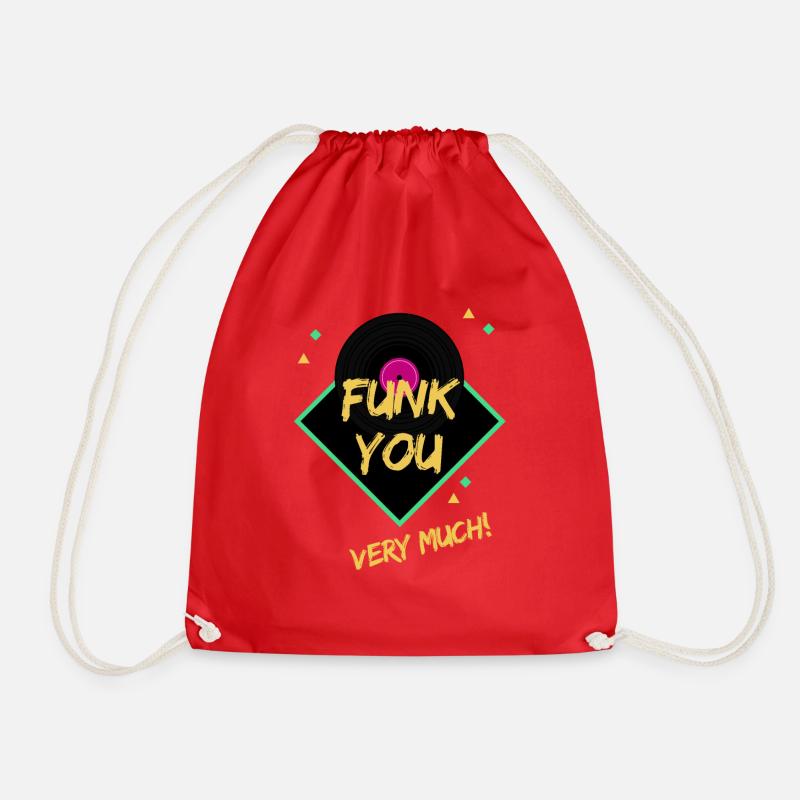 Funk You Very Much - Drawstring Bag - red