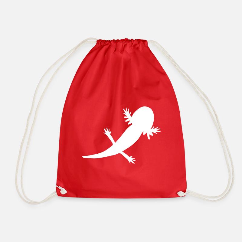 Axolotl shadow - Drawstring Bag - red