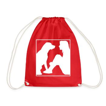 Best friend dog, gift gift idea - Drawstring Bag - red - Front