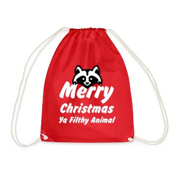 Merry Xmas ya filthy animal - home alone shirt - Drawstring Bag - red - Front