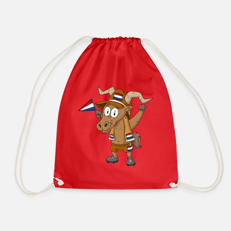 Dutch Capricorn Fan - Drawstring Bag - red