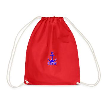 Blue Anker Crew Logo - Drawstring Bag - red - Front