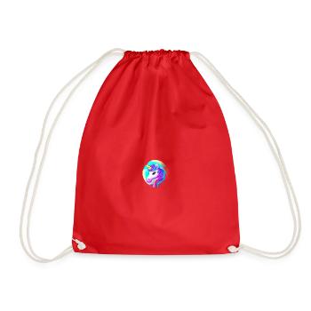 Regenbogen-Einhorn Neonzauber - Turnbeutel - Rot - Vorne