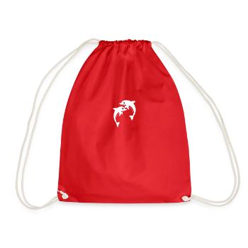Dolphin dolphins - Drawstring Bag - red - Front
