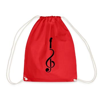 note - Drawstring Bag - red - Front